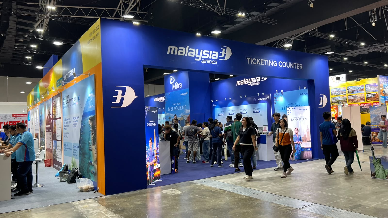Exhibition pavilions and travel trade booths at MATTA Fair Kuala Lumpur 2026 at MITEC